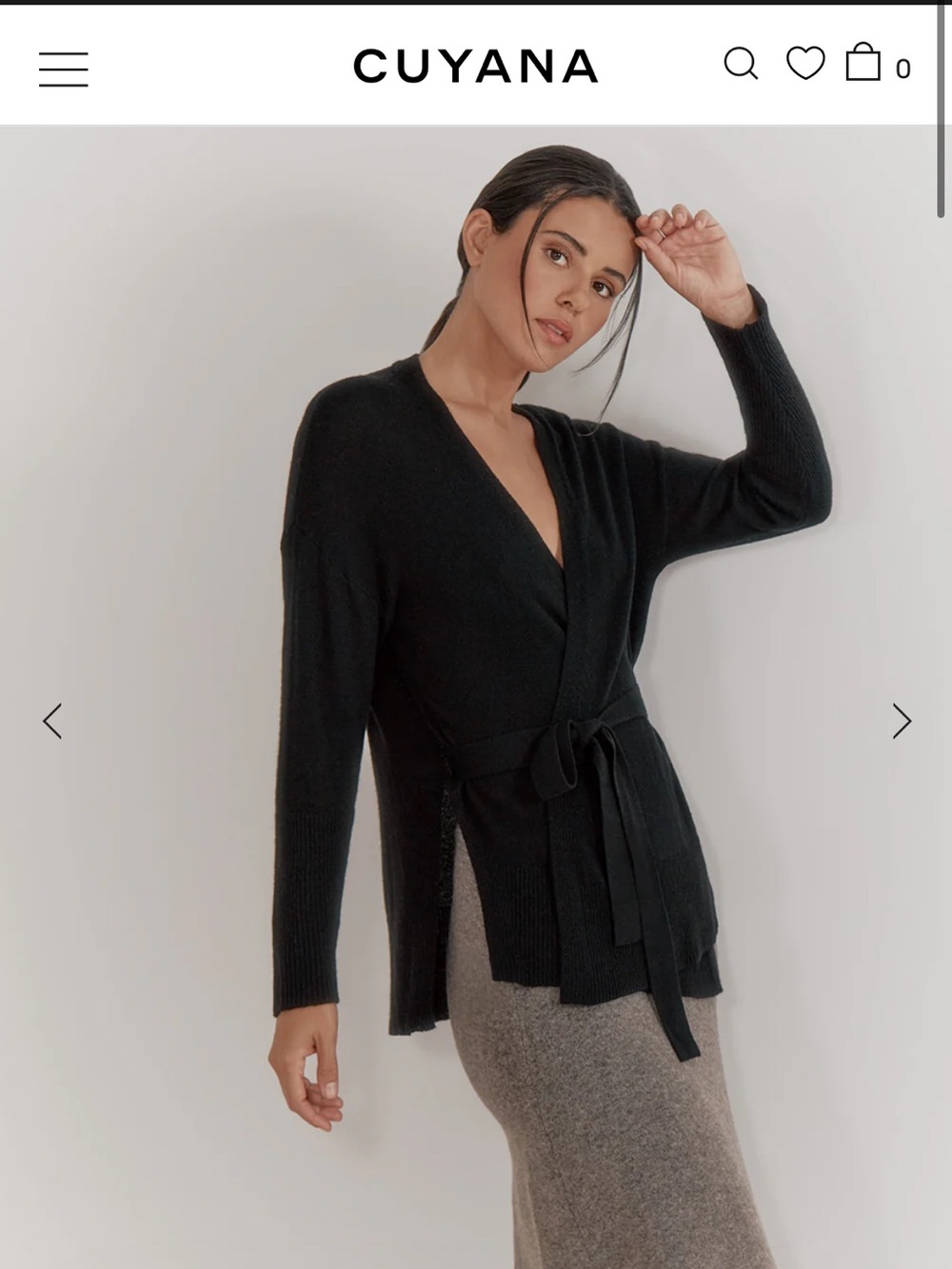 Cuyana Wrap Cashmere Sweater Cardigan in Grey XS